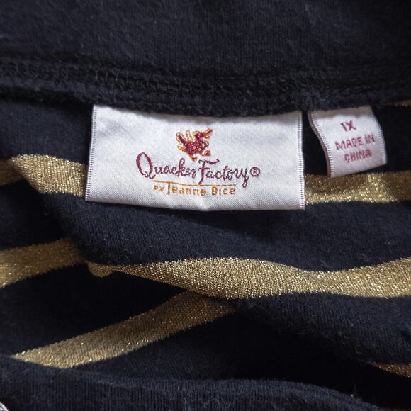 Quacker Factory Women’s Tee Plus Size 1X Nautical Classic Coastal Preppy Striped - Picture 8 of 8